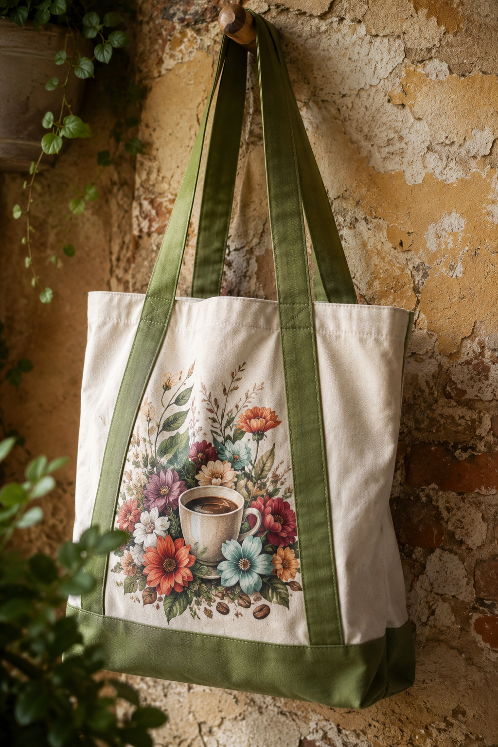 Canvas tote bag with print